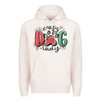 Pale Pink crazy dog lady Premium Hoodie - MaliasSmallBusiness