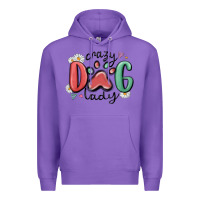Purple crazy dog lady Premium Hoodie - MaliasSmallBusiness