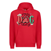 Red crazy dog lady Premium Hoodie - MaliasSmallBusiness