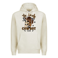 Oatmeal Heather the lonely cowboy club Premium Hoodie - MaliasSmallBusiness