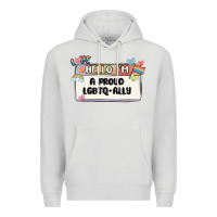 Dove Grey proud ally Premium Hoodie - MaliasSmallBusiness