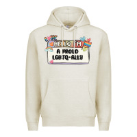 Oatmeal Heather proud ally Premium Hoodie - MaliasSmallBusiness