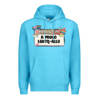 Ocean Blue proud ally Premium Hoodie - MaliasSmallBusiness