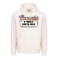 Pale Pink proud ally Premium Hoodie - MaliasSmallBusiness