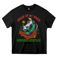Black traditional lady hispanic heritage month Heavy Core Tee - BundleAndBundleShop