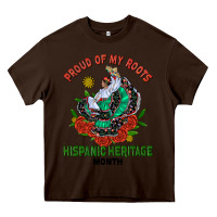 Chocolate Brown traditional lady hispanic heritage month Heavy Core Tee - BundleAndBundleShop