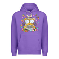 Purple easter school bus Premium Hoodie - MaliasSmallBusiness