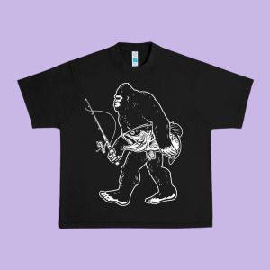 Bigfoot Fishing Adventure Urban Heavy Tee Designed By Tatanardila111