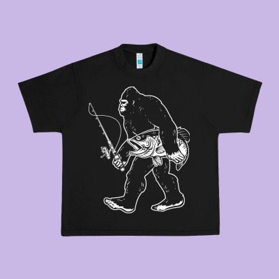 Bigfoot Fishing Adventure Urban Heavy Tee Designed By Tatanardila111