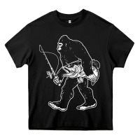 Black bigfoot fishing adventure Heavy Core Tee - tatanardila111