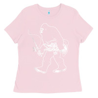 Bubblegum Pink bigfoot fishing adventure Ladies Tee - tatanardila111