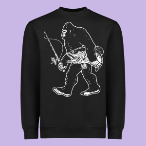 Bigfoot Fishing Adventure Heavyweight Sweatshirt Designed By Tatanardila111
