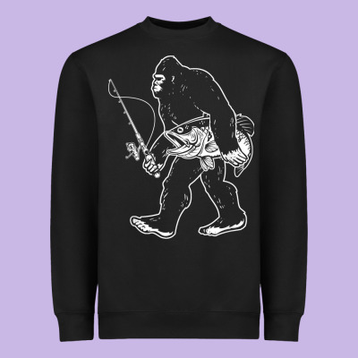 Heavyweight Sweatshirt bigfoot fishing adventure
