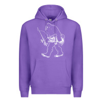 Purple bigfoot fishing adventure Premium Hoodie - tatanardila111