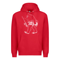 Red bigfoot fishing adventure Premium Hoodie - tatanardila111