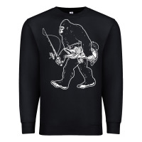 Black bigfoot fishing adventure Premium Sweatshirt - tatanardila111