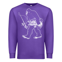 Purple bigfoot fishing adventure Premium Sweatshirt - tatanardila111