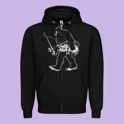 Zipper Hoodie bigfoot fishing adventure