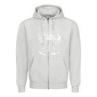 Dove Grey bigfoot fishing adventure Zipper Hoodie - tatanardila111