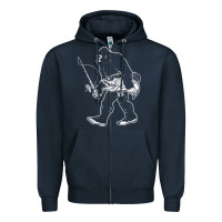 Navy bigfoot fishing adventure Zipper Hoodie - tatanardila111
