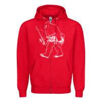 Red bigfoot fishing adventure Zipper Hoodie - tatanardila111