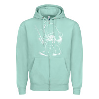 Seafoam bigfoot fishing adventure Zipper Hoodie - tatanardila111