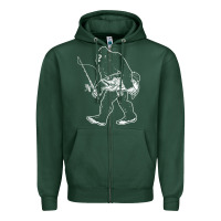 Sports Green bigfoot fishing adventure Zipper Hoodie - tatanardila111