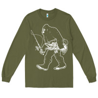 Army Green bigfoot fishing adventure Long Sleeve Tee - tatanardila111