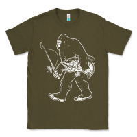 Army Green bigfoot fishing adventure Classic Tee - tatanardila111