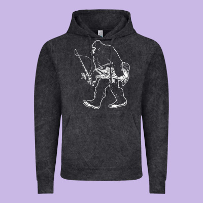 Vintage Hoodie bigfoot fishing adventure