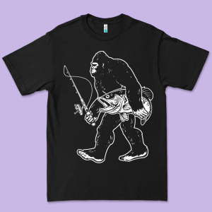 Bigfoot Fishing Adventure Premium Tee Designed By Tatanardila111