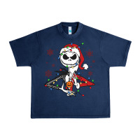 Navy spooky christmas character with lights Urban Heavy Tee - killa-kam