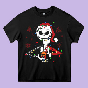 Spooky Christmas Character With Lights Heavy Core Tee Designed By Killa-kam