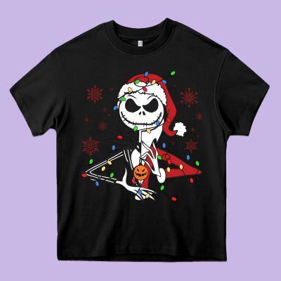 Heavy Core Tee spooky christmas character with lights