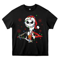 Black spooky christmas character with lights Heavy Core Tee - killa-kam