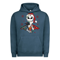 Pigment Midnight Navy spooky christmas character with lights Urban Hoodie - killa-kam