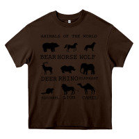 Chocolate Brown Anımals Of The World Heavy Core Tee - Bettercallsaul