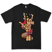 Black merry christmas skeleton hand Premium Tee - CowhideDigitalArt