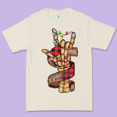Merry Christmas Skeleton Hand Premium Tee Designed By Cowhidedigitalart