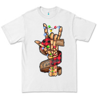 White merry christmas skeleton hand Premium Tee - CowhideDigitalArt