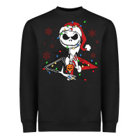 Black spooky christmas character with lights Heavyweight Sweatshirt - killa-kam