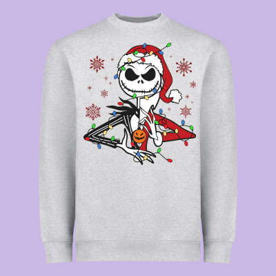 Heavyweight Sweatshirt spooky christmas character with lights