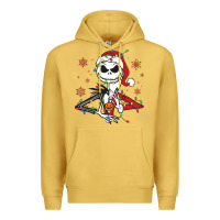 Antique Gold spooky christmas character with lights Premium Hoodie - killa-kam