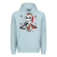 Blue Mist spooky christmas character with lights Premium Hoodie - killa-kam