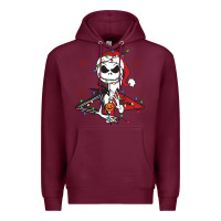 Burgundy spooky christmas character with lights Premium Hoodie - killa-kam
