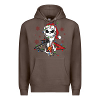 Coffee spooky christmas character with lights Premium Hoodie - killa-kam