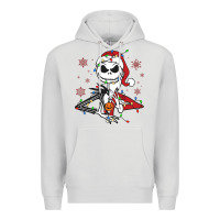 Dove Grey spooky christmas character with lights Premium Hoodie - killa-kam
