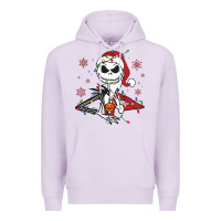 Lilac spooky christmas character with lights Premium Hoodie - killa-kam