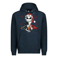 Navy spooky christmas character with lights Premium Hoodie - killa-kam