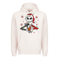Pale Pink spooky christmas character with lights Premium Hoodie - killa-kam